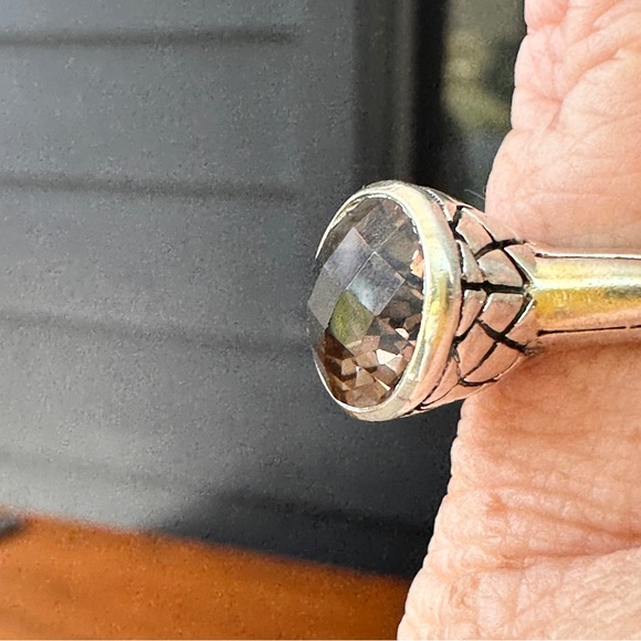 Modernist Smokey topaz and Sterling ring size 5.85 - Picture 9 of 9